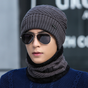 帽子男冬天保暖毛线帽男士潮冬季加绒帽护耳雷锋帽户外骑行针织帽