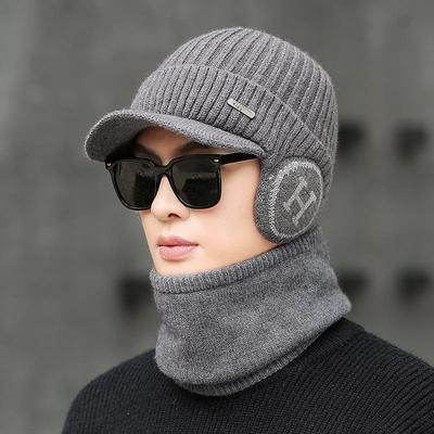 帽子男冬季护耳毛线士骑行