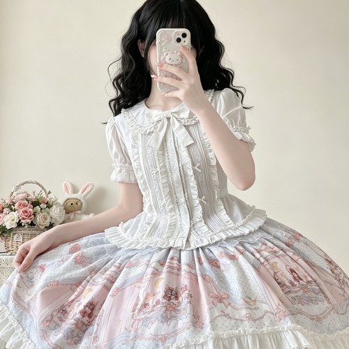lolita衬衫日系软妹修身内搭上衣