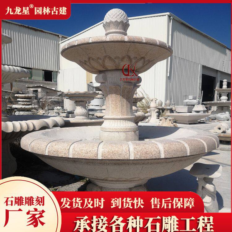 大理石花岗岩石雕水钵小区门口公园景区喷泉雕刻