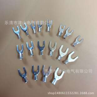 叉型裸端头UT6-6叉口铜鼻子叉型冷压接线端子叉口线耳