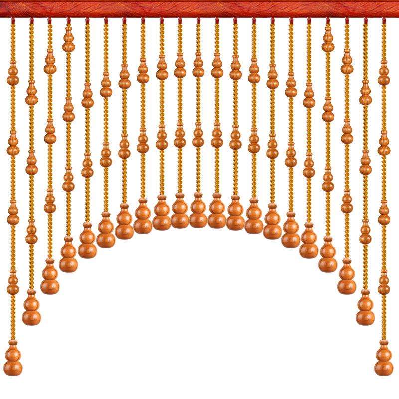 桃木葫芦门帘水晶珠帘入户门对卫生间卧室免打孔玄关隔断弧形