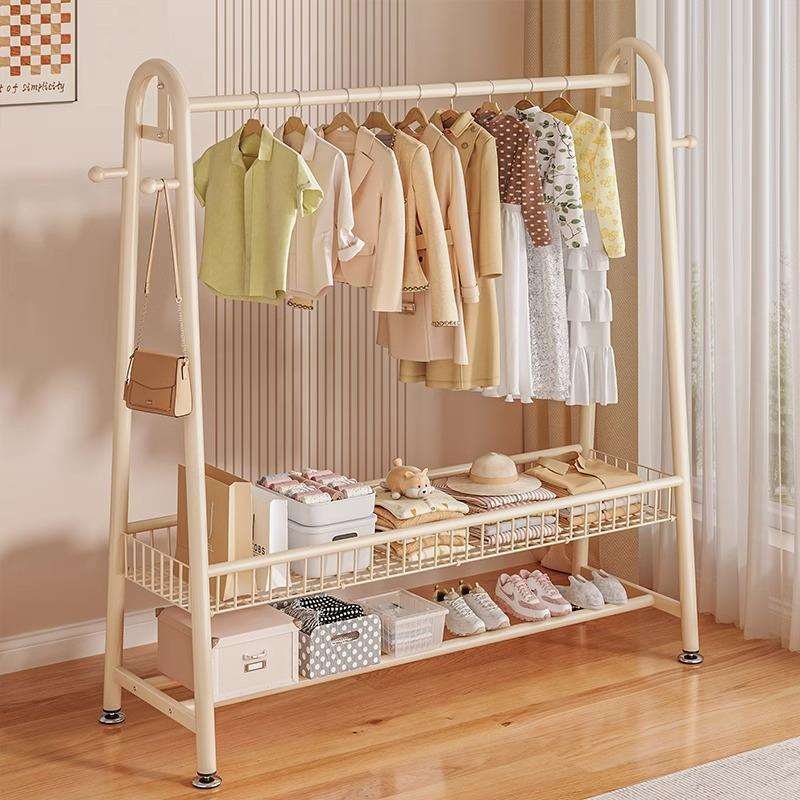 移动衣帽架脏衣篓挂衣架衣架卧室落地家用衣服收纳置物架立式架子