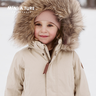 冬季 丹麦miniature童装 毛领厚夹克男女童棉服户外外套