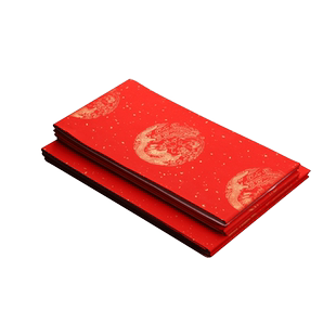 弘儒记万年红龙凤洒金宣纸对联空白手写春联纸四尺六尺对开手工加厚半生半熟粉彩宣纸五言七言九言十一言