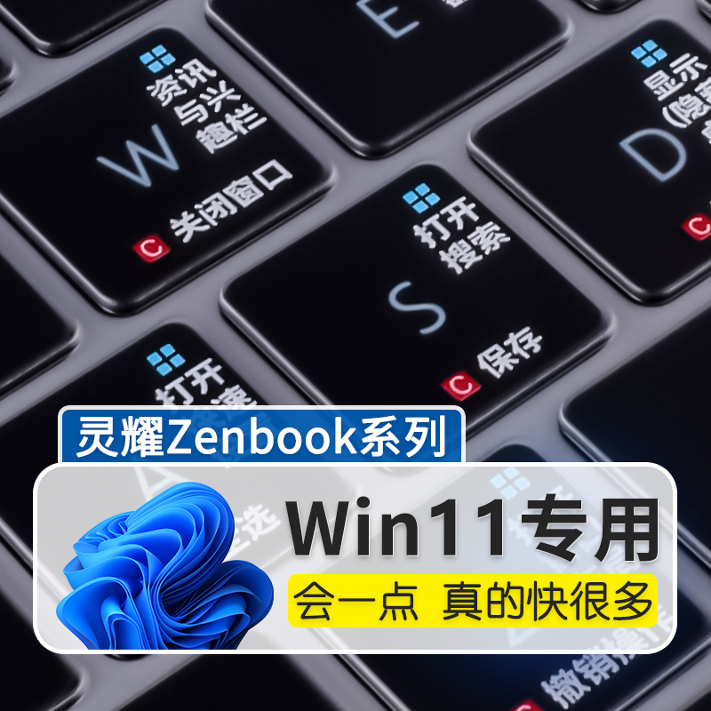 适用华硕灵耀键盘膜14旗舰版X13键盘保护膜2023灵耀Pro14笔记本13逍遥X凌峰Pro16纵横快捷键双屏防尘罩S5300