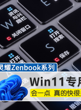 适用华硕灵耀键盘膜14旗舰版X13键盘保护膜2023灵耀Pro14笔记本13逍遥X凌峰Pro16纵横快捷键双屏防尘罩S5300