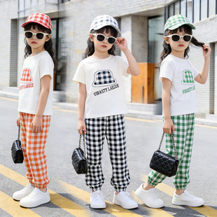 夏装 夏季 2026新款 大儿童短袖 两件套 洋气时髦运动网红童装 女童套装