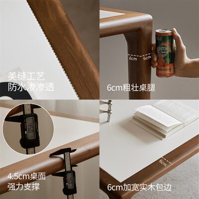 续写家具实木餐桌岩板北美黑胡桃木家用长方形饭桌餐厅餐桌椅组合