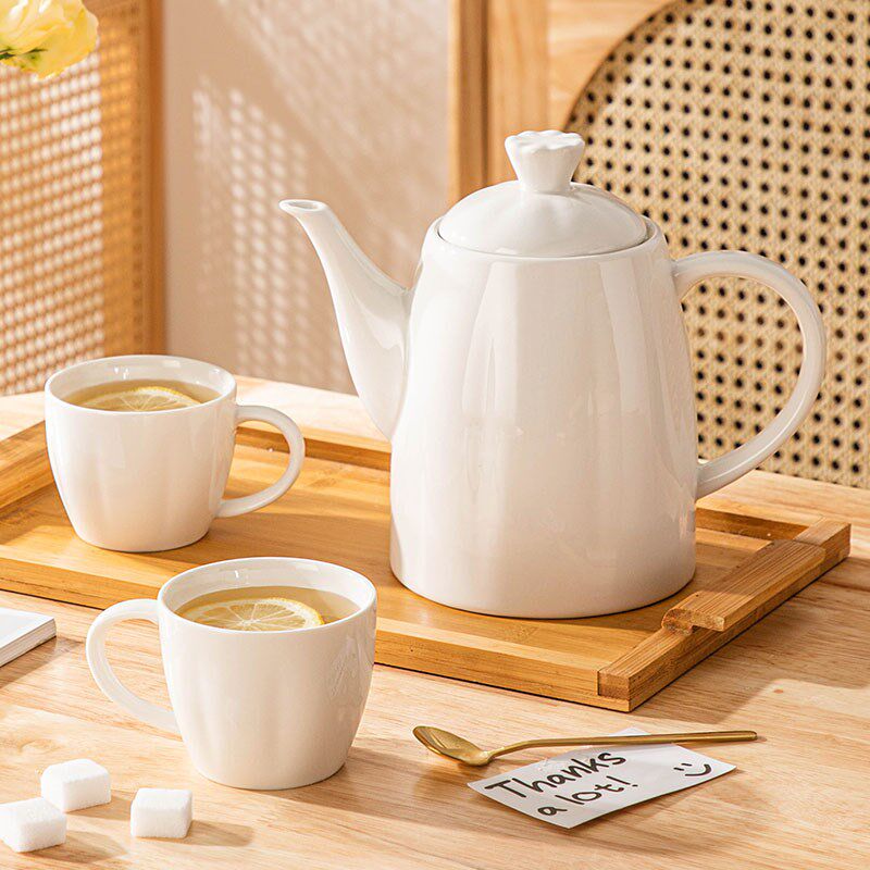 陶瓷冷水壶凉水壶家用耐高温茶壶客厅大容量水具套装待客喝水杯子