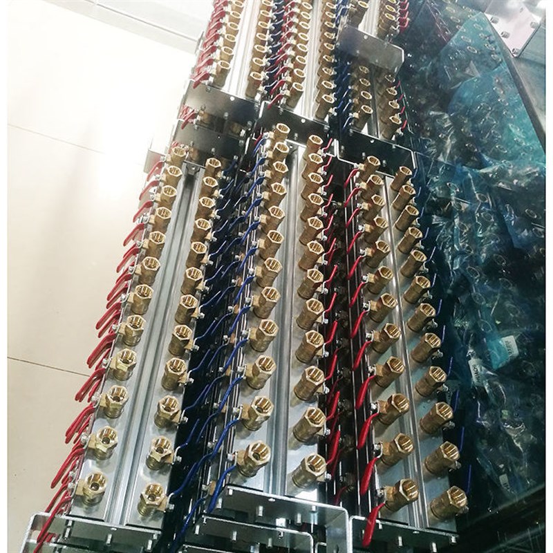 注塑机简易分水排铝分水器双排3分加厚铜球阀底部1寸进水模具水排