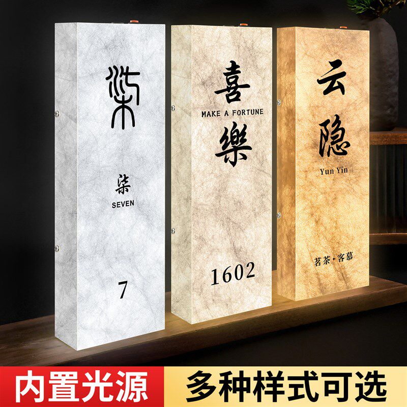 杜邦纸灯箱发光门牌号高级感轻奢创意入户门装饰号码牌家用现代简