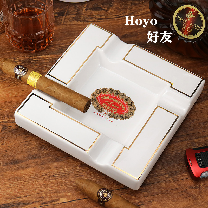 古巴雪茄烟灰缸欧式创意个性家用客厅书房复古潮流烟缸蒙特4位