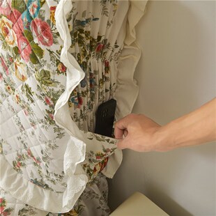 精选韩版花边全包床头罩套公主风碎花皮床布艺床头保护套防尘加棉