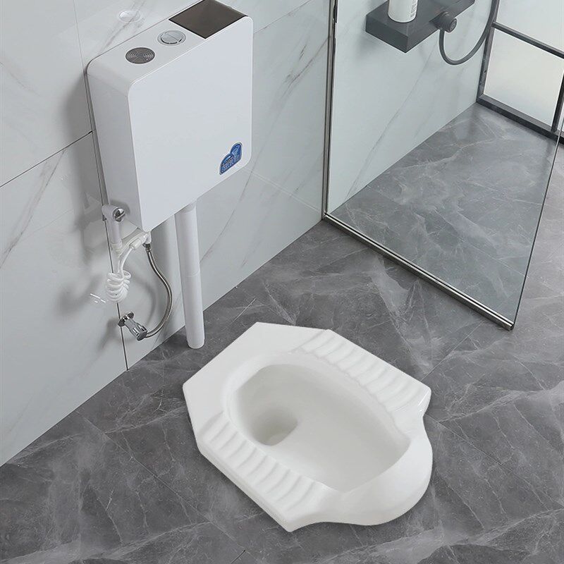 带前挡水蹲便器陶瓷大便器 前排水隔臭带存水弯