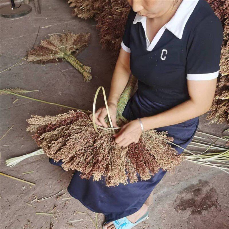 高粱杆扫帚家用懒人扫把户外老式扫把加厚耐用庭院扫笤帚工地