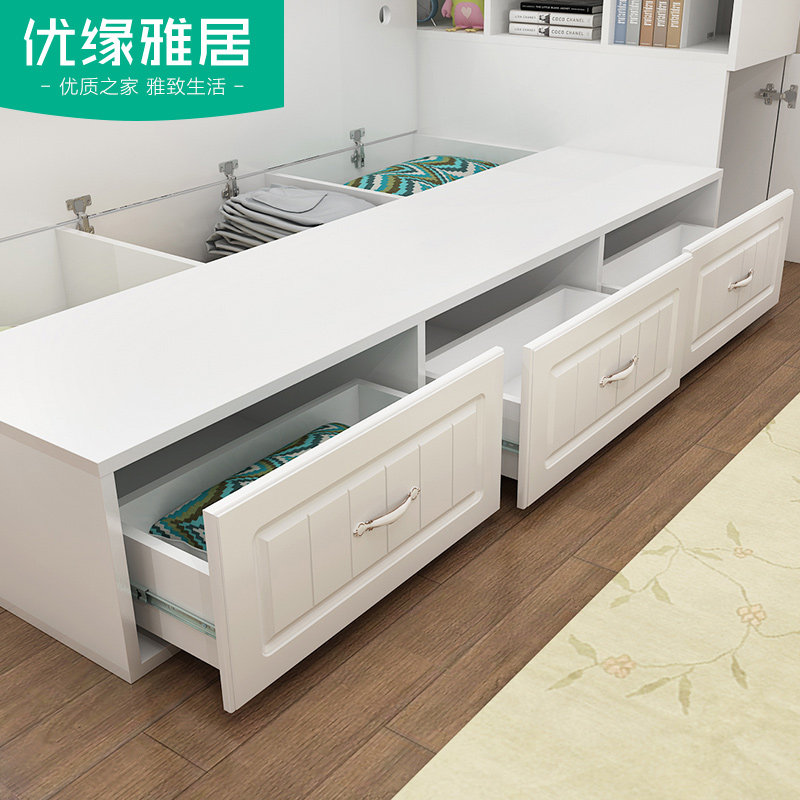 榻榻米衣柜床储物床一体小户型衣帽间多功能儿童床带衣柜子组合床