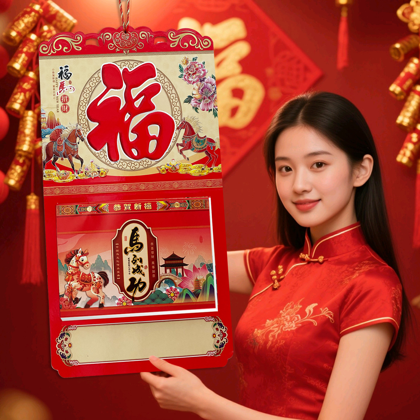 厂家直销马年十八开手撕日历挂历