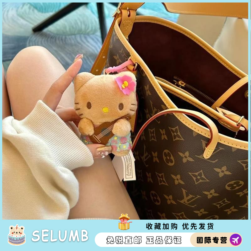 日本SELUMB黑皮木琴挂件可爱夏威夷KT猫凯蒂猫猫送女生公仔挂饰