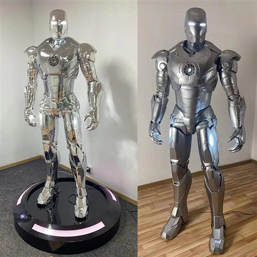 漫威钢铁侠比全身大型玻璃钢雕塑商场电影院客厅装饰落地大摆件