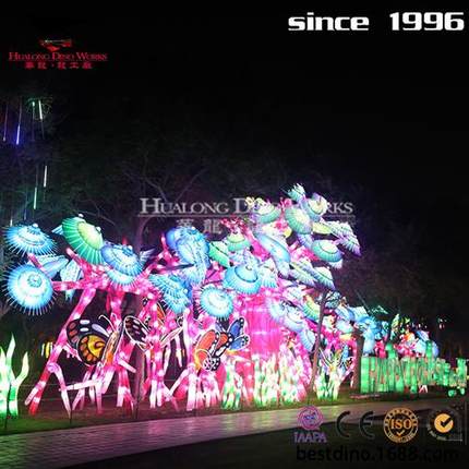 新款彩灯花灯宫灯春节元宵节庙会活动美陈引流自贡灯会厂家.