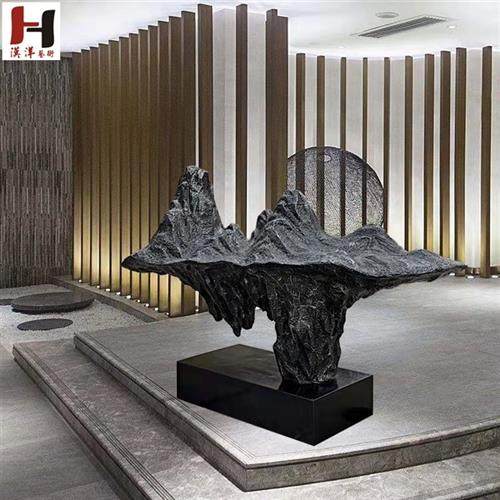 专业新款大型户外玻璃钢山石仿古铜装饰艺术品房地产园林雕塑