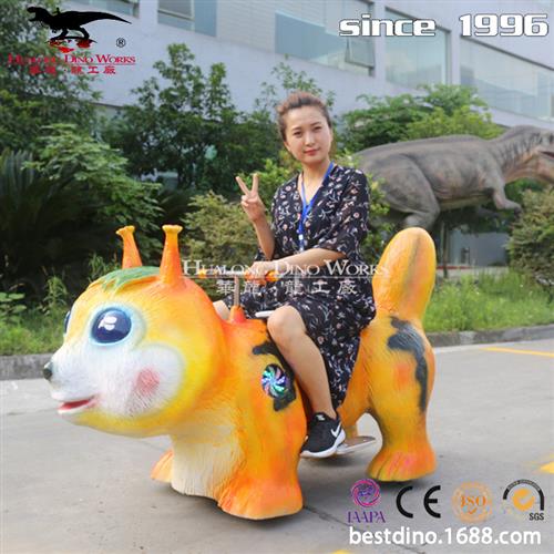 公园商场娱乐儿童小孩玩耍互动仿真坐骑小车松鼠动物骑乘电动小车