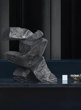 新中式酒店别墅家居透明树脂抽象太极人物摆件桌面装饰品太极雕塑