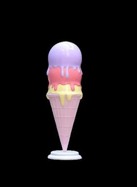 门店冰淇淋仿真玻璃钢雕塑商业街橱窗雪糕装饰品甜品蛋糕落地摆件