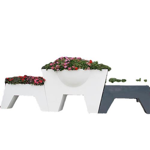 玻璃钢花箱商场镀锌花箱创意组合花器现代简约户外装饰不锈钢花盆