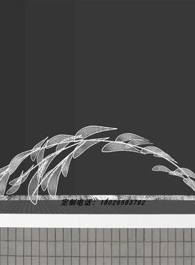 不锈钢鱼群雕塑户外水池景观鱼抽象动物镜面海豚大型镂空鲸鱼摆件