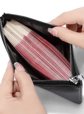 长款真皮拉链钱包多功能大容量零钱包手机包耳机现金证件收纳包