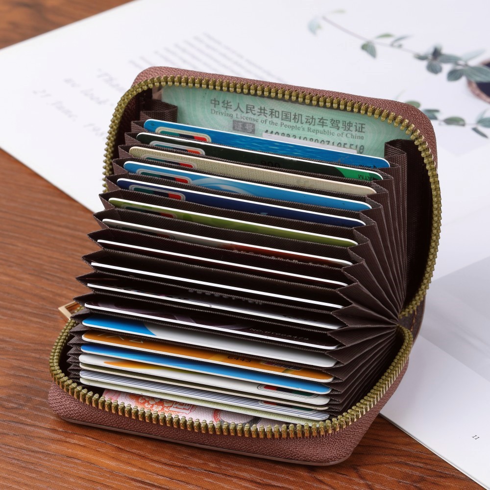 牛皮风琴卡包防盗刷多卡位选择