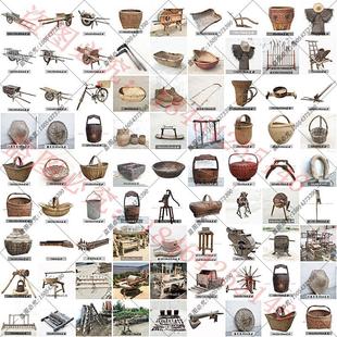 新款怀旧老物件农村传统旧农具老木犁独轮车风车农耕文化装饰摆件