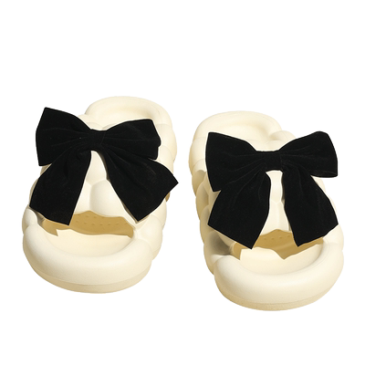 防滑厚底凉鞋时慢仙女蝴蝶结