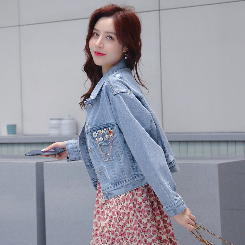 牛仔外套女短款小个子浅色2020秋新款百搭韩版宽松上衣高腰夹克潮