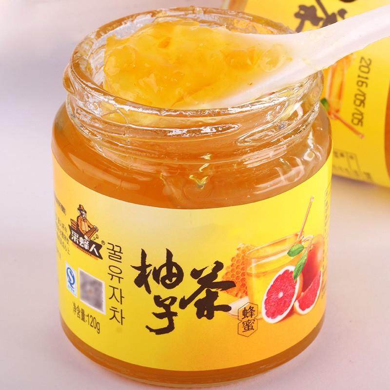 采蜂人蜂蜜柚子果味茶冲饮品泡水速溶果茶罐装奶茶连锁店1000g