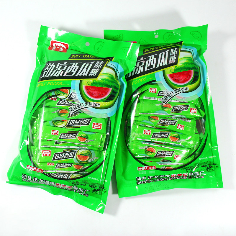怀旧劲凉西瓜味奶糖清凉糖软糖喜糖果怀旧8090小时候味道年货