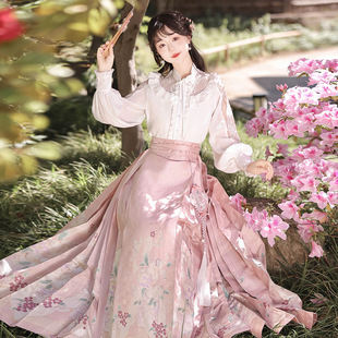 设计师的礼物原创繁花信使汉服中国风改良汉元素新中式马面裙套装