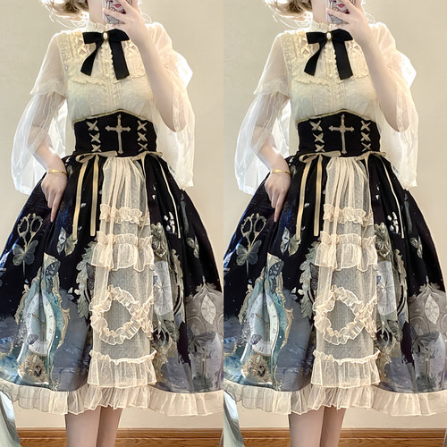 lolita优雅日常衬衫半身裙套装