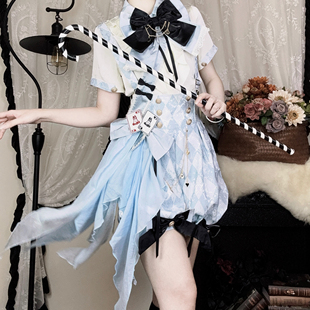 正太套装 基佬背带裤 礼物原创扑克信使洛丽塔Lolita王子装 设计师