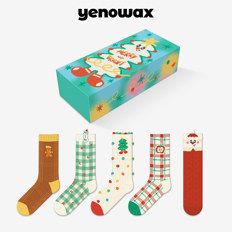 异能无限保暖情侣中筒袜圣诞礼盒