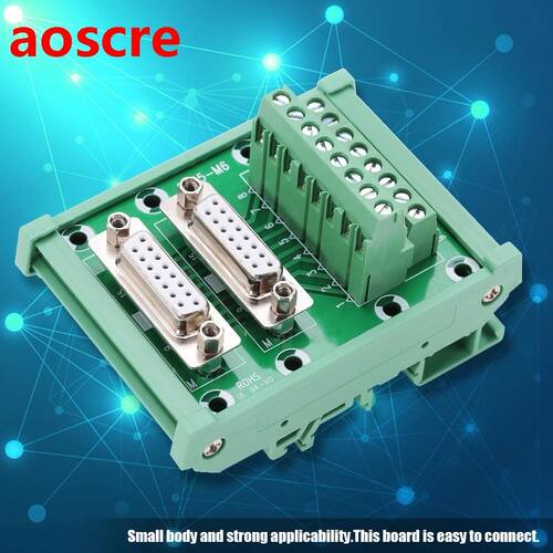 Hot DB15-M6 Double Female Head DIN Rail Mount Interface Modu