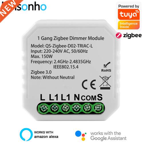 Zigbee Dimmer 220V No Neutral Triac Tuya Smart Led Light Dim