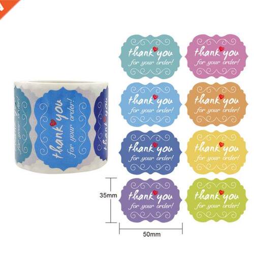 250PCS Thank You for Your Order Sticker Decoration Small Bus