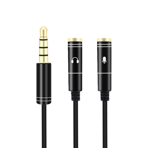 3.5mm Audio Divider Conversion Cable Metal One-to-two Earpho