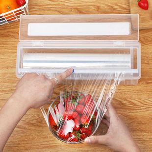 Plastic Food Wrap Dispenser with Slide Cutter Adjustable Cli