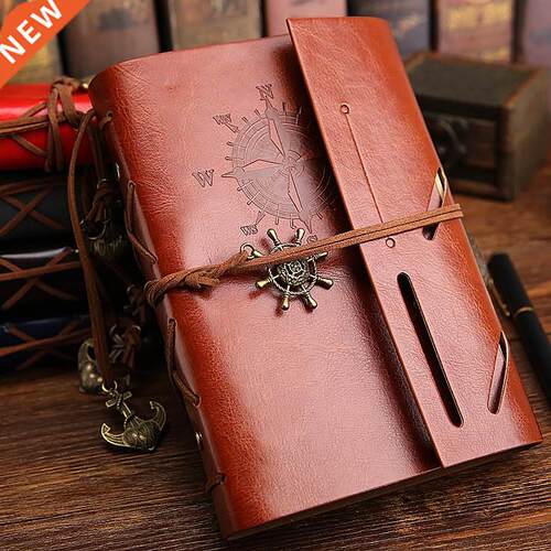 Retro Vintage Pirate Anchor PU Cover Notebook Retro Pendant