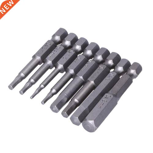 8pcs Hexagon Sets S2 Steel 1/4 Inch Hex Shank 50mm Long Scre