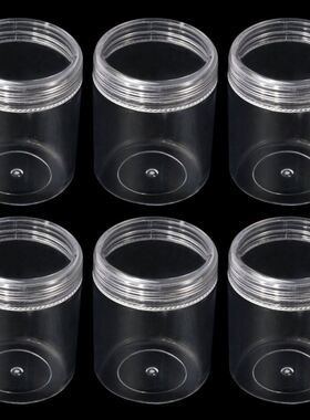 6pcs Clear Plastic Storage Box Jar And Lids Empty Cosmetic C